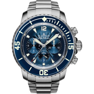 Swiss Luxury Replica Blancpain 50 Fathoms Flyback Chronograph Blue Steel with Steel Bracelet 5085F-1140-71 Replica Watch